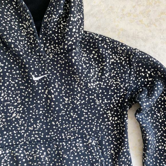 Nike Other - Nike Girls S Small Hoodie Metallic Silver Star Print Black Long Sleeve
